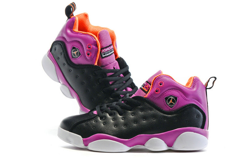 2016 Air Jordan Team 2 GS Black Purple Shoes